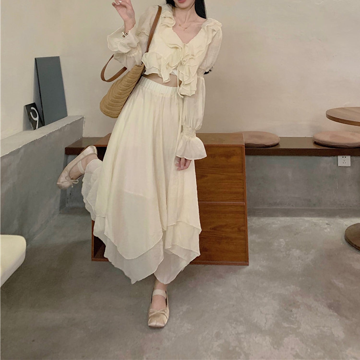 ガーリー_ふんわりワンピ