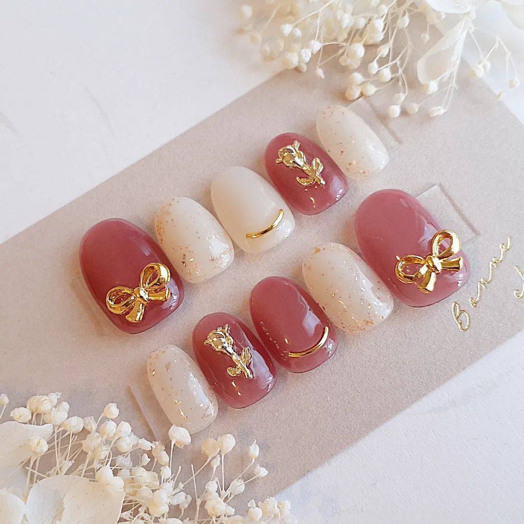 ガーリーネイル_赤ネイル2