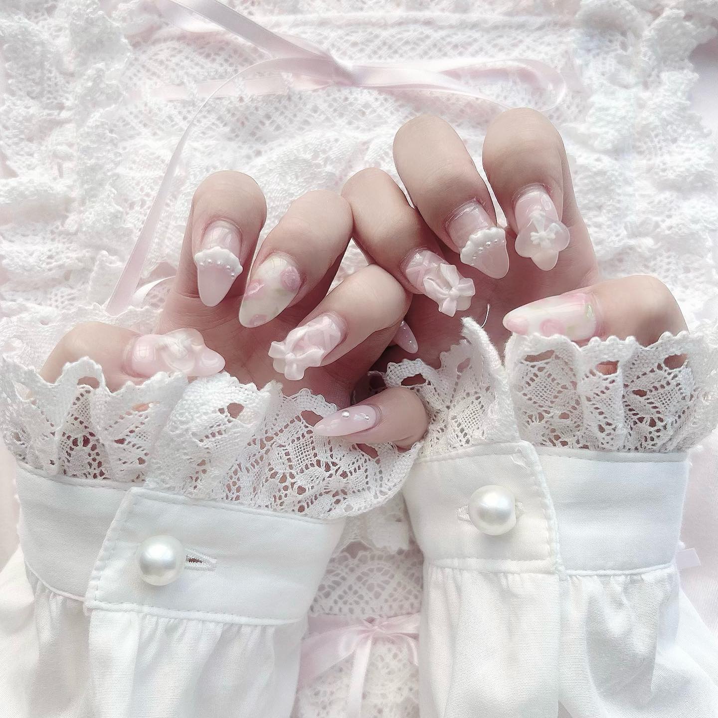 ガーリーネイル_リボン1