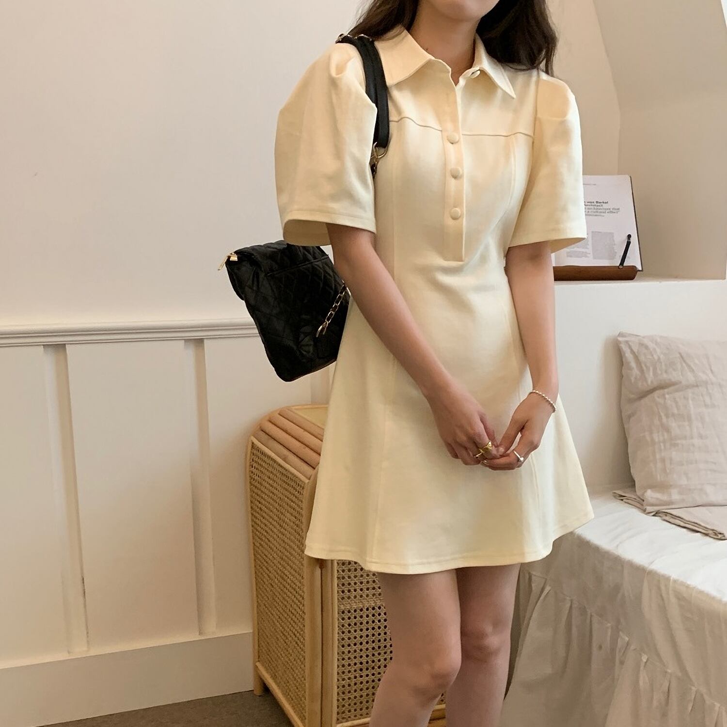 ミニ丈ガーリーワンピ