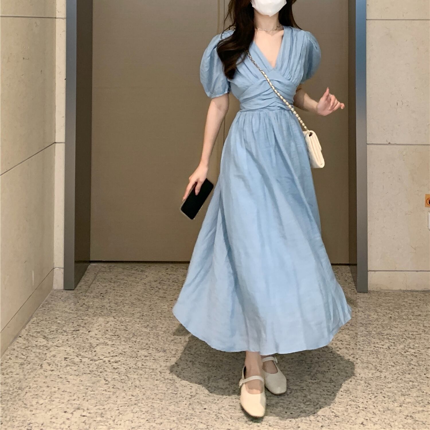 ロング丈ガーリーワンピ